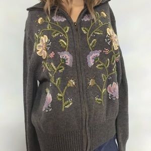 Cottagecore Embroidered Floral Design Sweater,…